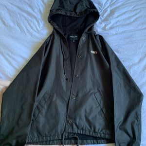 Black rain jacket
